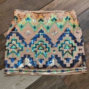 Express Tribal print mini skirt